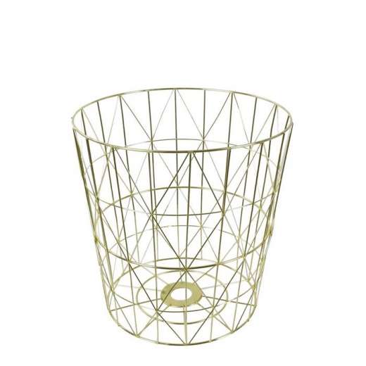 Odpadkový koš kovový Basket, 38 cm, zlatá - 1