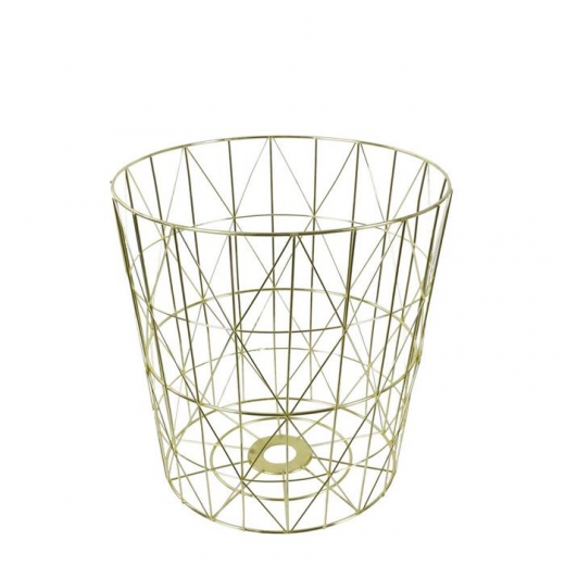 Odpadkový koš kovový Basket, 38 cm, zlatá - 1