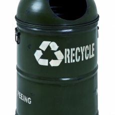 Odpadkový kôš Recyklo, 55 cm, čierna / biela - 1