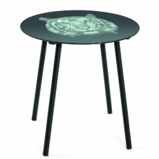 Okrúhly stolík Tigera, 41 cm, čierna/sivá - 1
