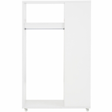 Otevřená pojízdná skříň Lumic, 165 cm, bílá - 2