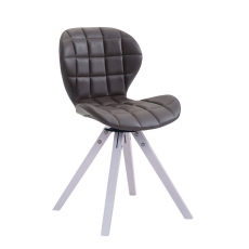 Otočná konferenční židle Nestea, bílá podnož, kůže - 7