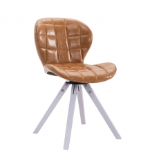 Otočná konferenční židle Nestea, bílá podnož, kůže - 4