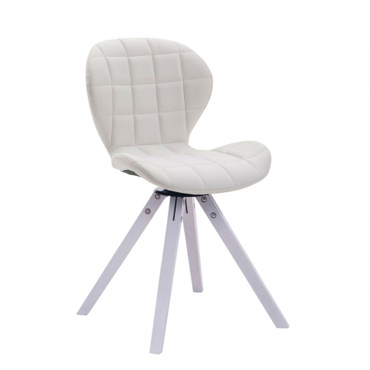 Otočná konferenčná stolička Nestea, biela podnož, koža - 1