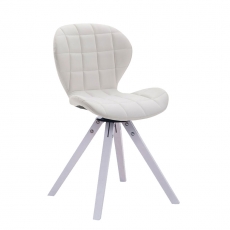 Otočná konferenčná stolička Nestea, biela podnož, koža - 1