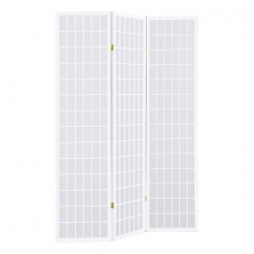 Paraván 3-dielny Pueblo, 180×132 cm, biela - 1