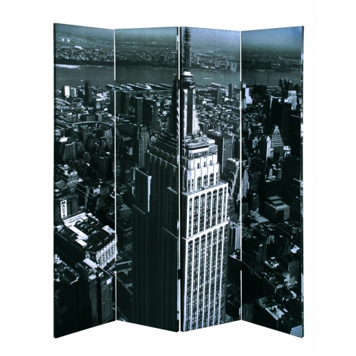 Paraván Scraper, 180 cm, čierna/biela - 1