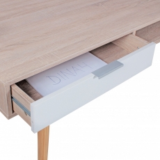 Písací retro stôl Samo, 120 cm, Sonoma dub/biela - 5