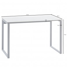 Písací stôl Belly, 120 cm, biela - 4