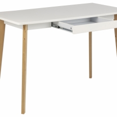 Písací stôl Braden, 117 cm, breza / biela - 3