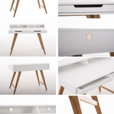 Písací stôl Eaton, 110 cm, biela - 9