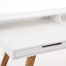 Písací stôl Eaton, 140 cm, biela - 5