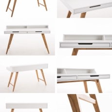 Písací stôl Eaton, 140 cm, biela - 9