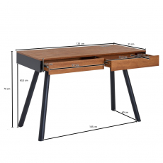 Písací stôl Eben, 120 cm, hnedá - 4