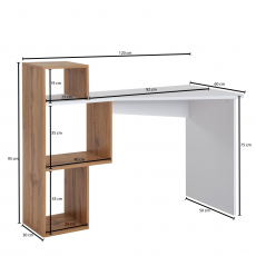 Písací stôl Grifen, 120 cm, biela - 4