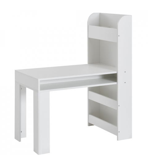 Písací stôl Heler, 90 cm, biela