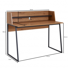 Písací stôl Horen, 120 cm, hnedá  - 4