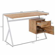 Písací stôl Kobe, 120 cm, hnedá - 4