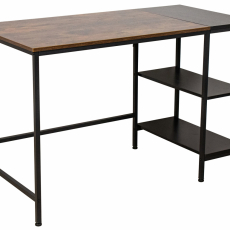 Písací stôl Ocala, 120 cm, čierna/hnedá - 1