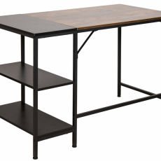 Písací stôl Ocala, 120 cm, čierna/hnedá - 4