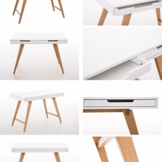 Písací stôl Porto, 100 cm, biela - 9