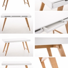 Písací stôl Porto, 140 cm, biela - 9