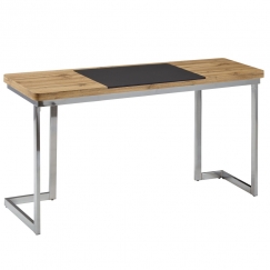 Písací stôl Rick, 140 cm, MDF / nerez