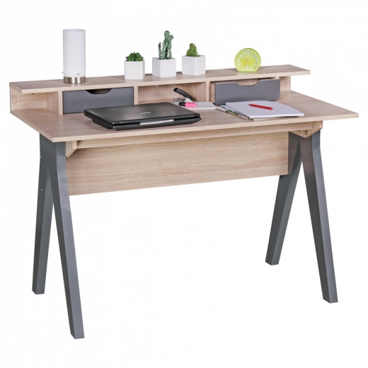 Písací stôl Samo, 120 cm, Sonoma dub/sivá - 1