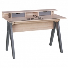 Písací stôl Samo, 120 cm, Sonoma dub/sivá - 3