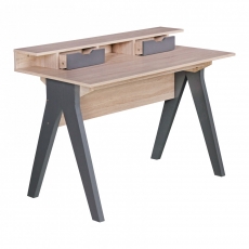 Písací stôl Samo, 120 cm, Sonoma dub/sivá - 2