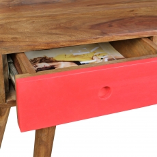 Písací stôl so zásuvkami Repa, 120 cm, masív Sheesham, červená - 8