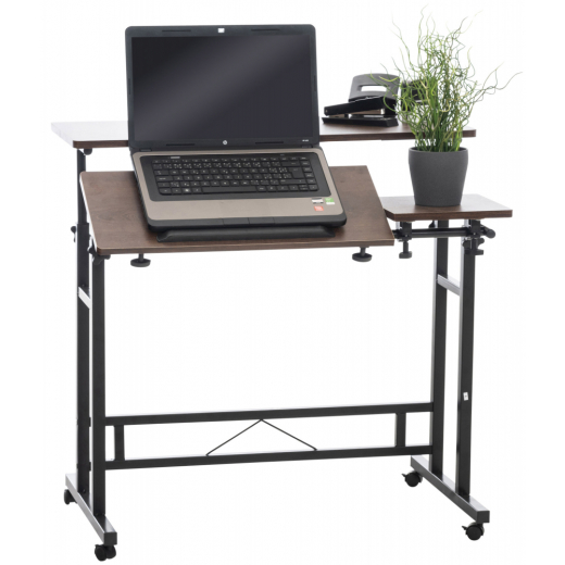 Písací stôl Telford, 80 cm, čierna/orech - 1
