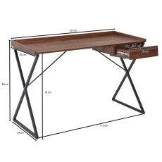 Písací stôl Tenzo, 123 cm, hnedá - 4