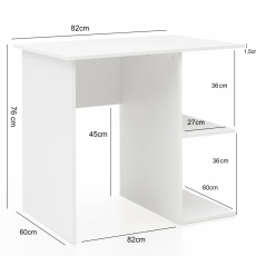 Počítačový stůl Eris, 82 cm, bílá - 4