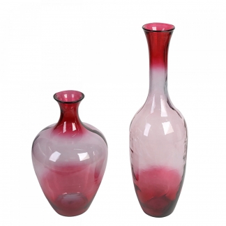 Podlahová váza z recyklovaného skla Velico, 100 cm, červená