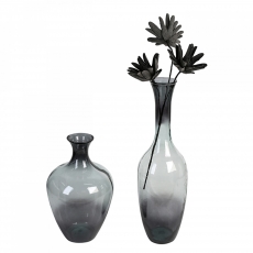 Podlahová váza z recyklovaného skla Velico, 100 cm, šedá - 1