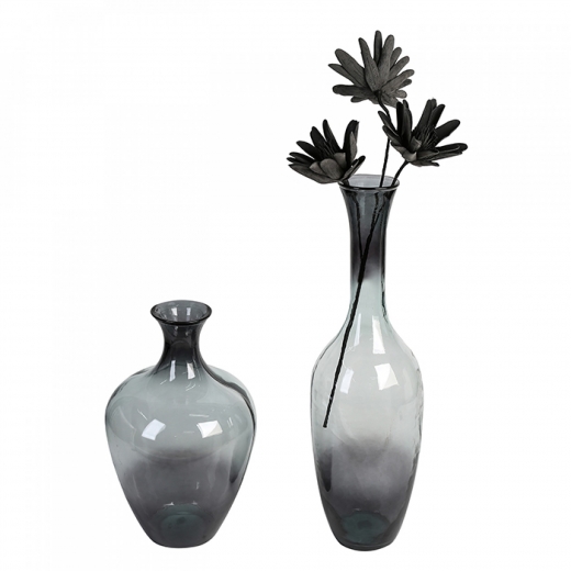 Podlahová váza z recyklovaného skla Velico, 100 cm, sivá - 1