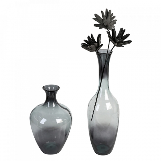 Podlahová váza z recyklovaného skla Velico, 66 cm, šedá - 1