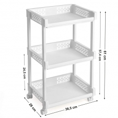 Pojazdný regál Ariel, 61 cm, biela - 6