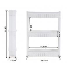 Pojízdný regál Ariel, 72,5 cm, bílá - 6