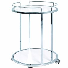 Pojízdný servírovací stolek Clay, 60 cm, chrom/bílá - 1