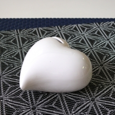 Pokladnička keramická Srdce, 12 cm, biela - 4