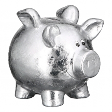 Pokladnička Pigg, 15,5 cm, strieborná - 1