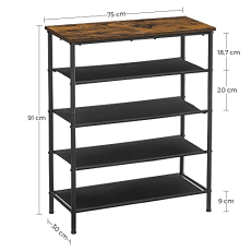 Policový botník Electron, 91 cm, černá - 7