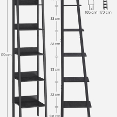 Policový regál Croft, 170 cm, černá - 7