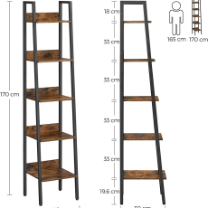 Policový regál Croft, 170 cm, hnedá - 3