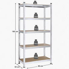 Policový regál Dismay, 180 cm, biela - 3