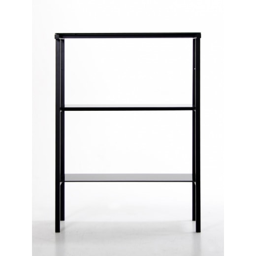 Policový regál Gale 110 cm, černé sklo - 1