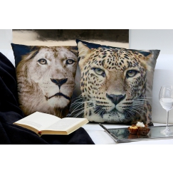 Polštář Lev & Gepard, 45x45 cm, sada 2 ks