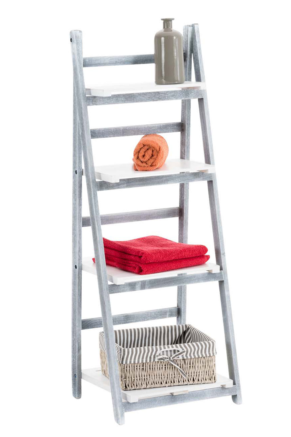 Poschoďový regál Fredrik, 113 cm, bílá/šedá